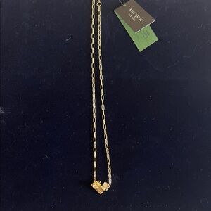 kate spade Gold Camera Charm Pendant Necklace with Paperclip Chain